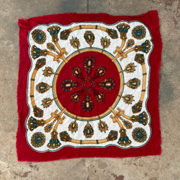 Sapphire & Gold Print Scarf Bandana Accessory - Picture 1 of 6